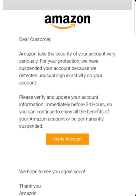 We were then taken to a realistic Settings page that claimed we couldn't access our <b>Amazon</b>. . Amazon phishing email report phone number